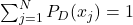 \sum_{j=1}^{N}P_{D}(x_{j}) = 1